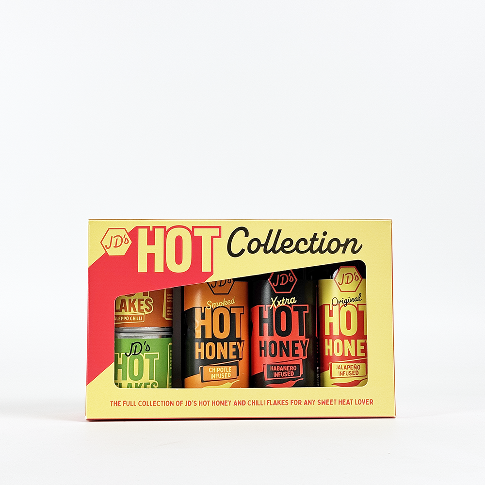 JD's Hot Collection Gift Set (3 x Hot Honey & 2 x Chilli Flakes)