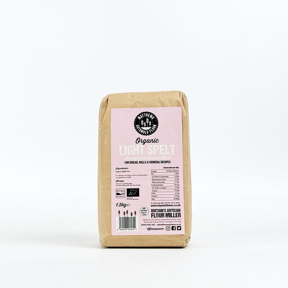 Matthews Cotswold Organic Light Spelt Flour 1.5kg, 4.5kg & 7.5kg