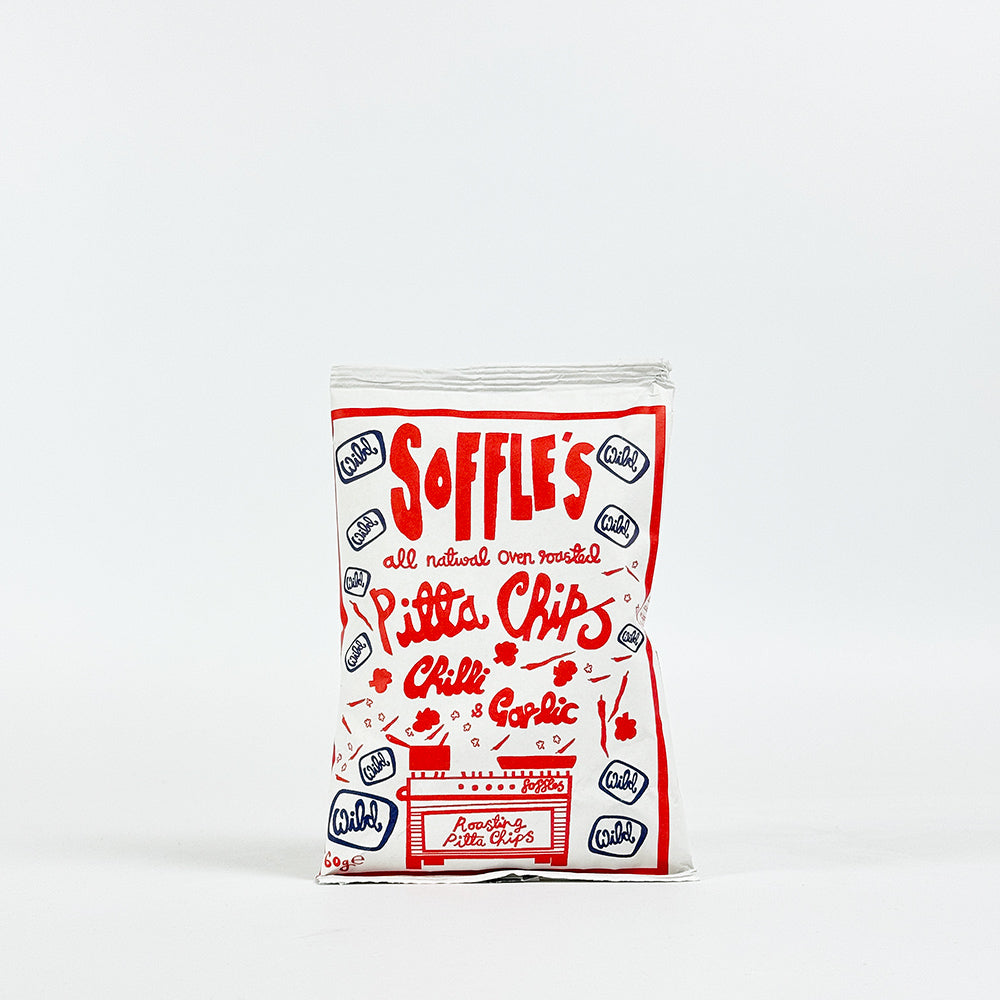 Soffle's Chilli & Garlic Pitta Chips WILD (Spicy) - 60g